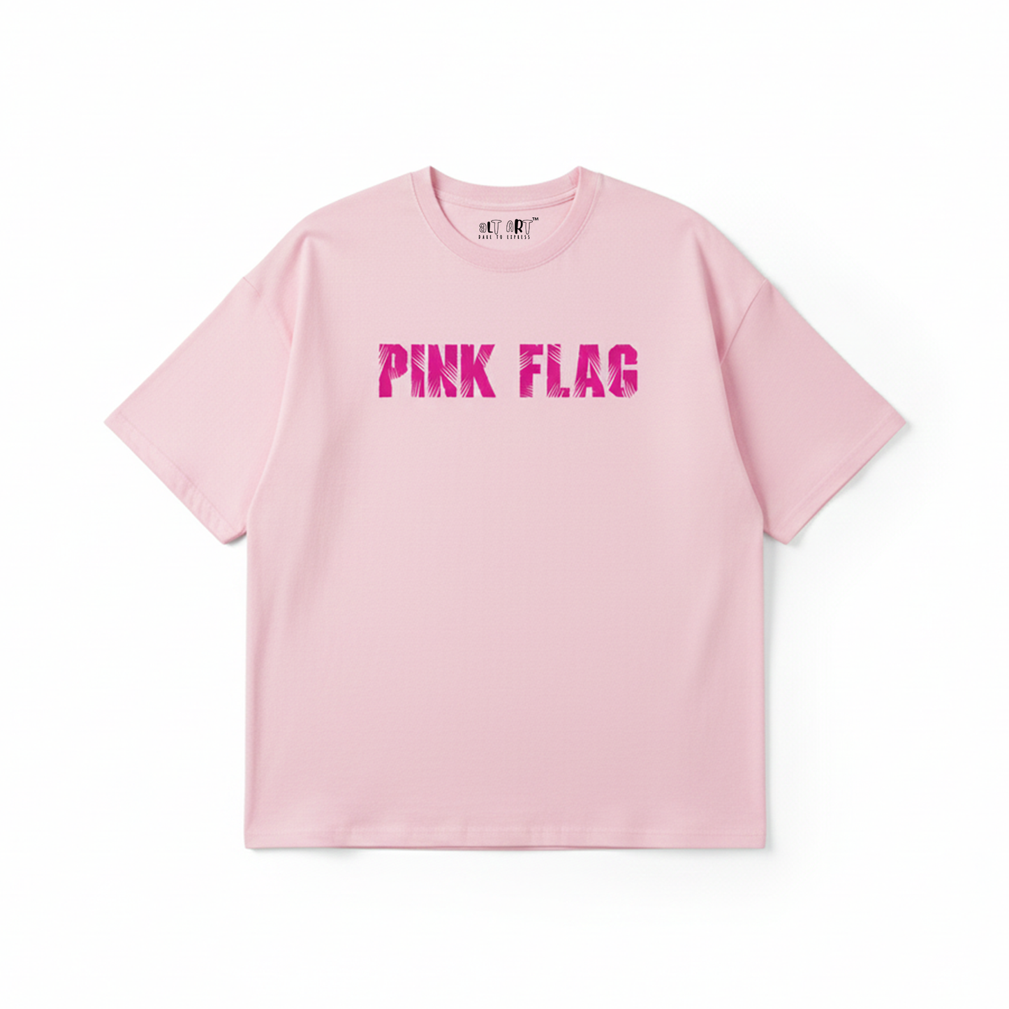 Pink Flag Pink Oversized T-Shirt for Women | Funny Oversized T-Shirt