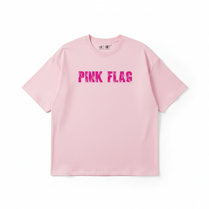 Pink Flag Pink Oversized T-Shirt for Women | Funny Oversized T-Shirt