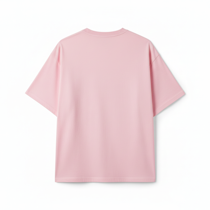Baby Pink Solid Oversized T-Shirt for Men | Heavyweight Cotton | Premium Boxy Fit Solid Tee