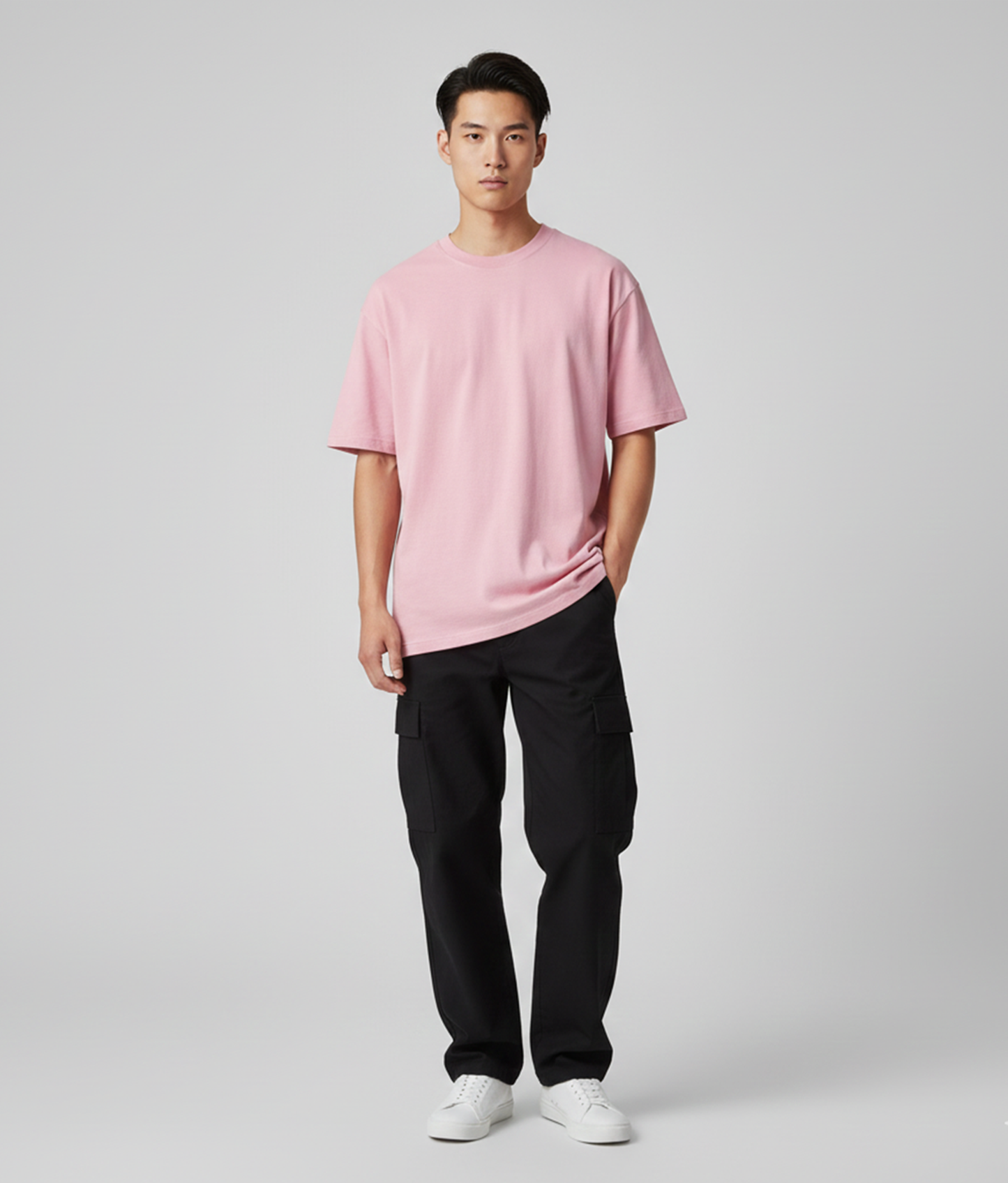 Baby Pink Solid Oversized T-Shirt for Men | Heavyweight Cotton | Premium Boxy Fit Solid Tee