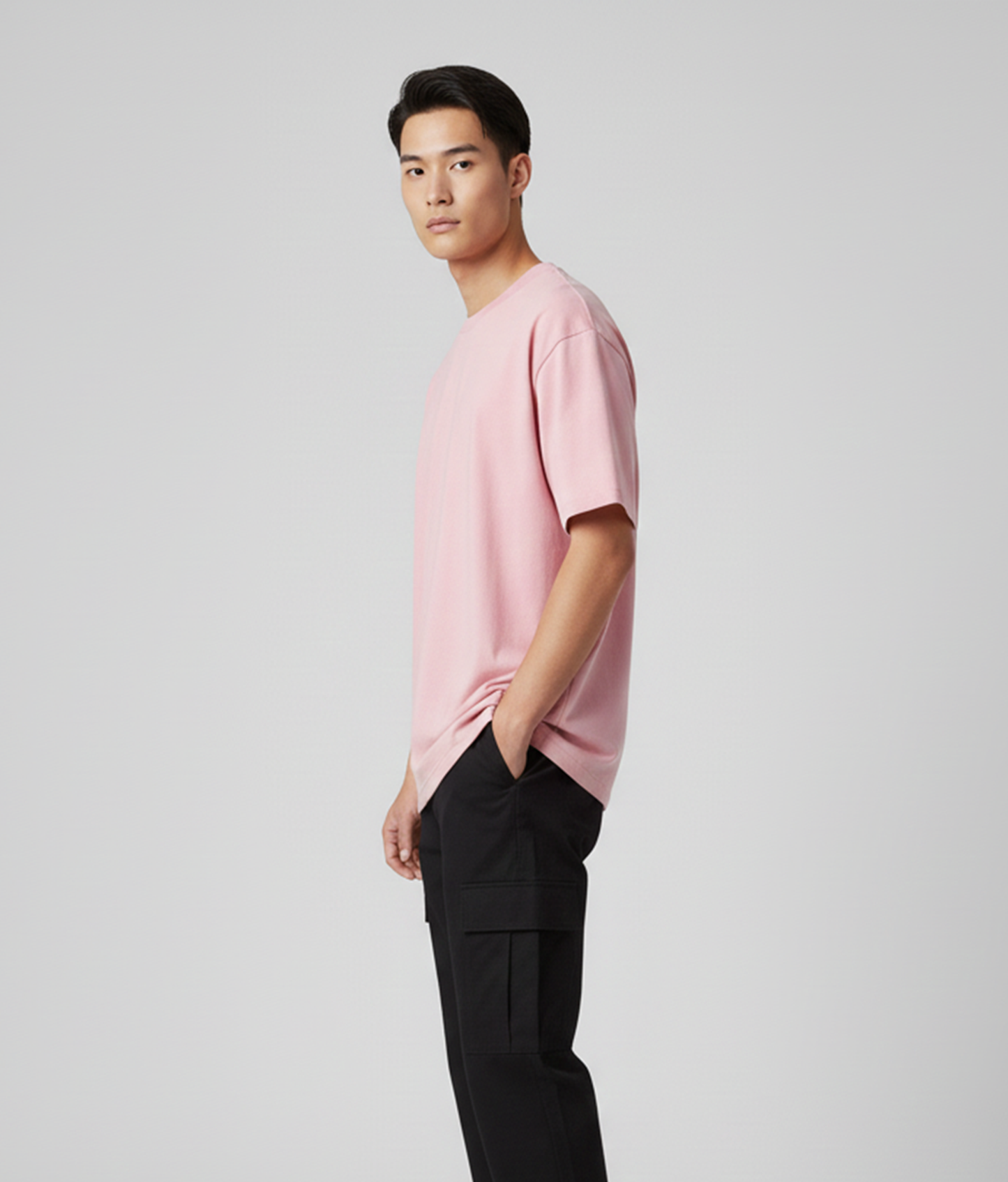 Baby Pink Solid Oversized T-Shirt for Men | Heavyweight Cotton | Premium Boxy Fit Solid Tee