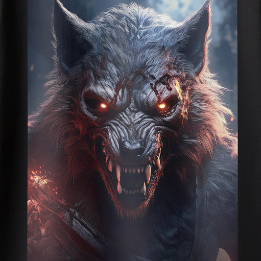 Lunar Wraith – Oversized Werewolf Graphic T-Shirt for Men & Boys
