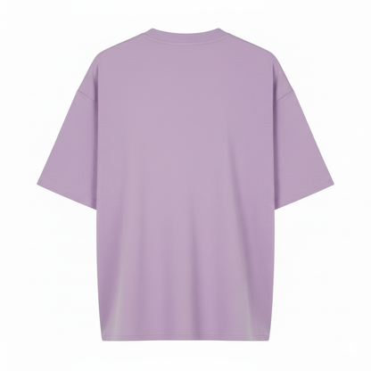 Made In Hell Graphic Oversized T-Shirt for Men | Lavender Streetwear Cotton T-Shirt