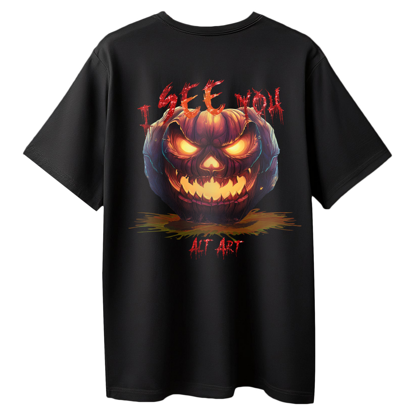 I See You Oversized T-Shirt for Men & Boys - Horror Graphic Tee | Dark Streetwear