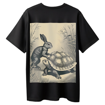 Friends Oversized T-Shirt for Women & Girls - Drop Shoulder Boxy Fit Black Oversized Fit T-shirt