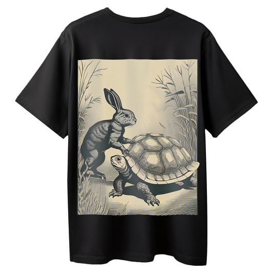 Friends Oversized T-Shirt for Women & Girls - Drop Shoulder Boxy Fit Black Oversized Fit T-shirt
