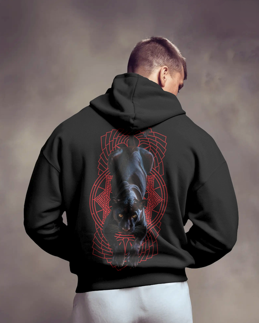 Black Panther Graphic Hoodie for Men | Black Streetwear Hoodie India