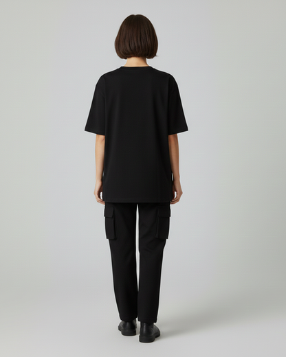 Embrace the Absurd Black Oversized T-Shirt for Women | Quote Oversized Streetwear Tee