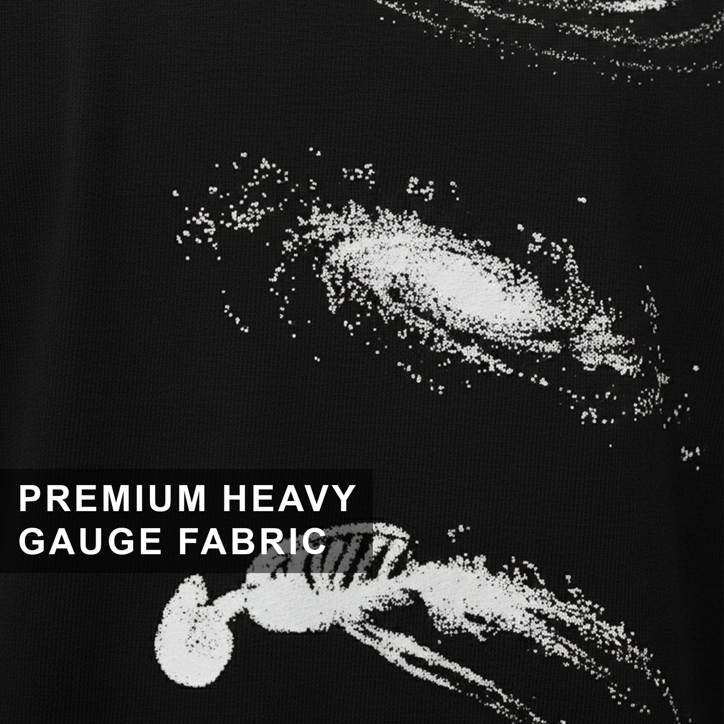 Cosmic Existence Graphic Black Oversized T-Shirt for Men | Abstract Art Streetwear Tee