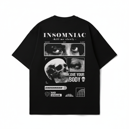 Gothic Graphic Black Oversized T-Shirt for Women | Gothic Back Print T-Shirt