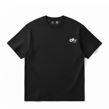 Cosmic Existence Graphic Black Oversized T-Shirt for Women | Abstract Art Streetwear Tee