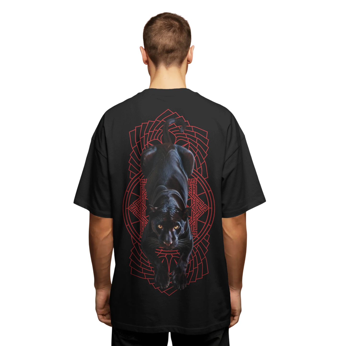 Black Panther Graphic Printed Oversized T-Shirt for Men & Boys