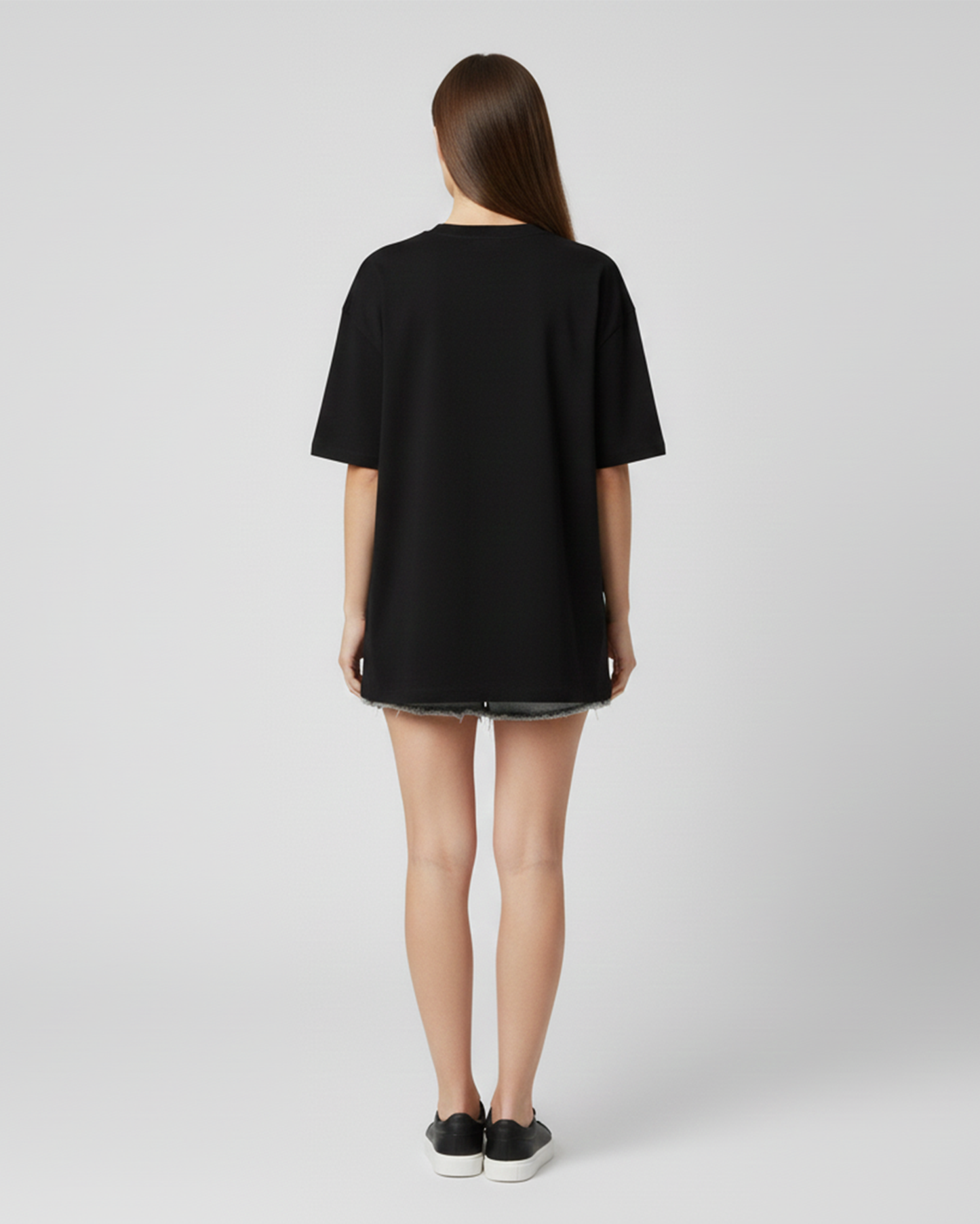 Please No Small Talk Black Oversized T-Shirt for Women | Funny Oversized T-Shirt