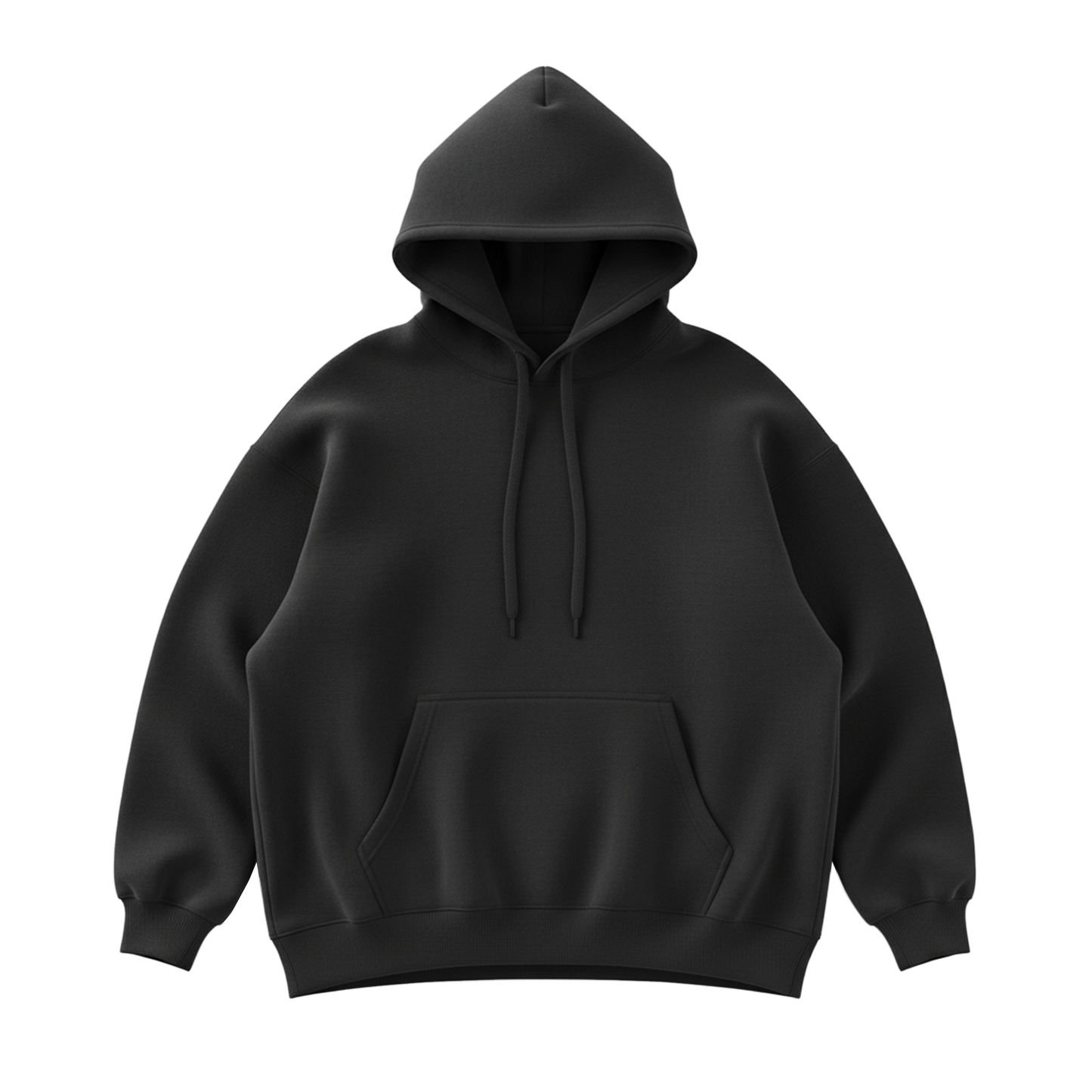 Solid Black Heavyweight Hoodie for Men | Plain Cotton Streetwear Hoodie India