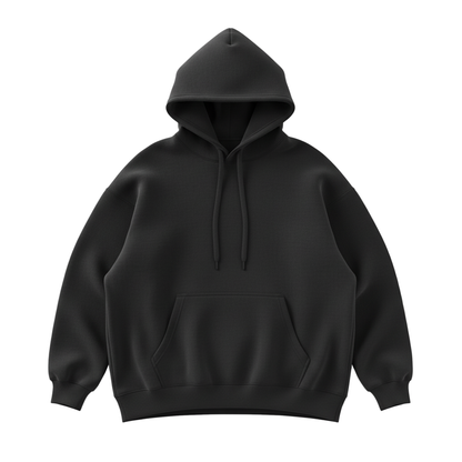 Solid Black Heavyweight Hoodie for Women | Plain Cotton Hoodie for Girls India