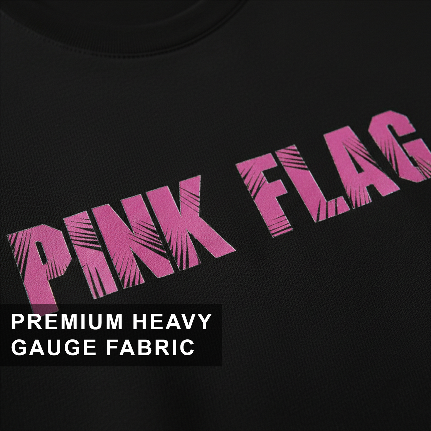 Pink Flag Black Oversized T-Shirt for Women & Girls - Trendy Drop Shoulder Baggy Fit 100 % Cotton Oversized T-shirt