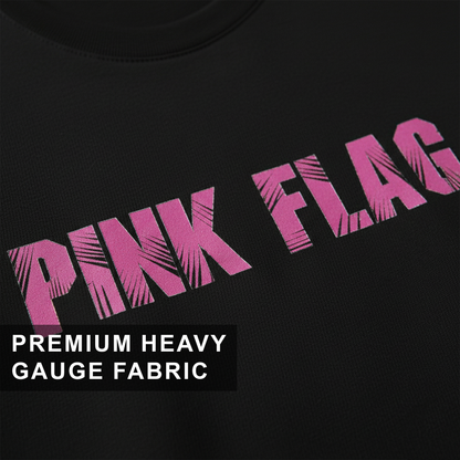 Pink Flag Black Oversized T-Shirt for Women & Girls - Trendy Drop Shoulder Baggy Fit 100 % Cotton Oversized T-shirt