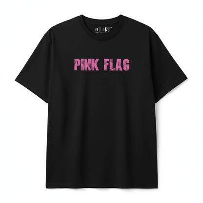 Pink Flag Black Oversized T-Shirt for Women & Girls - Trendy Drop Shoulder Baggy Fit 100 % Cotton Oversized T-shirt