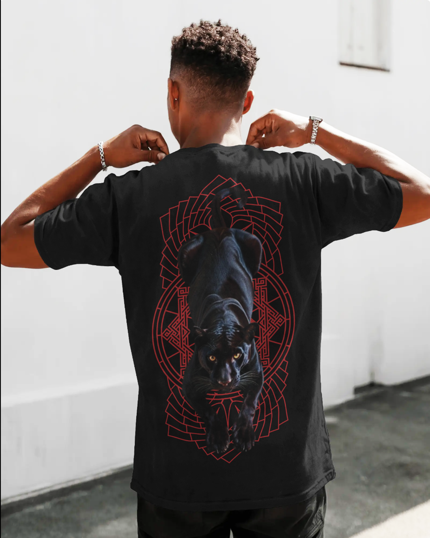 Black Panther Graphic Printed Oversized T-Shirt for Men & Boys