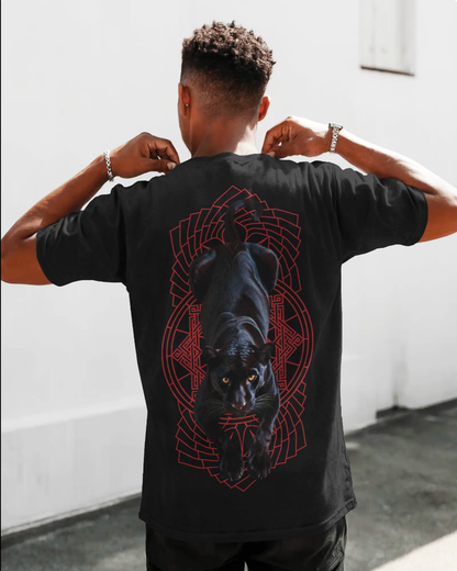 Black Panther Graphic Printed Oversized T-Shirt for Men & Boys
