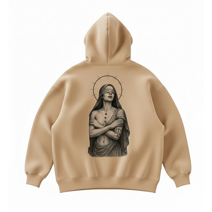Gothic Art Hoodie for Women Beige | Dark Graphic Hoodie Girls