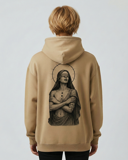 Gothic Art Hoodie for Women Beige | Dark Graphic Hoodie Girls