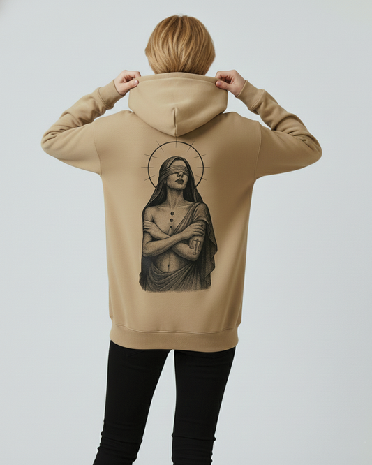 Gothic Art Hoodie for Women Beige | Dark Graphic Hoodie Girls