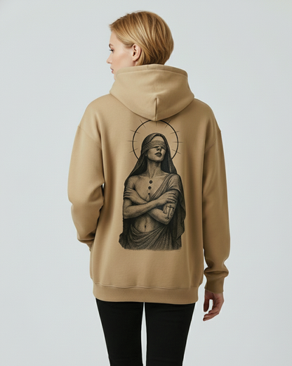Gothic Art Hoodie for Women Beige | Dark Graphic Hoodie Girls