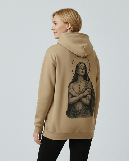 Gothic Art Hoodie for Women Beige | Dark Graphic Hoodie Girls