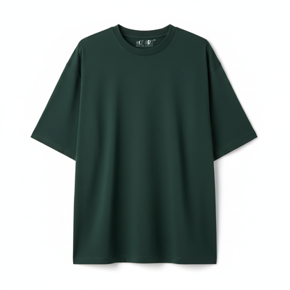 Bottle Green Oversized T-Shirt for Men | Premium Cotton Solid Oversized Fit T-Shirt