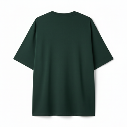 Bottle Green Oversized T-Shirt for Men | Premium Cotton Solid Oversized Fit T-Shirt