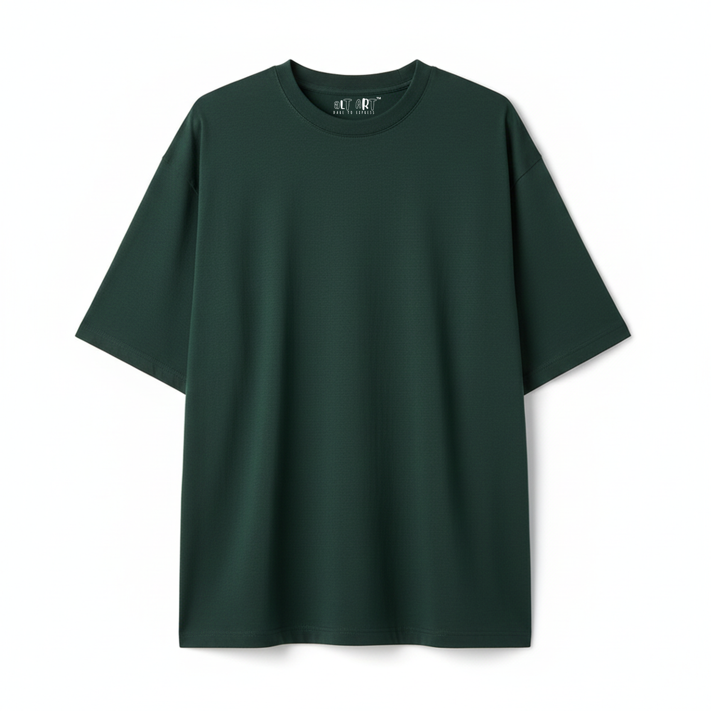 Bottle Green Oversized T-Shirt for Women | Premium Cotton Solid Oversized T-Shirt
