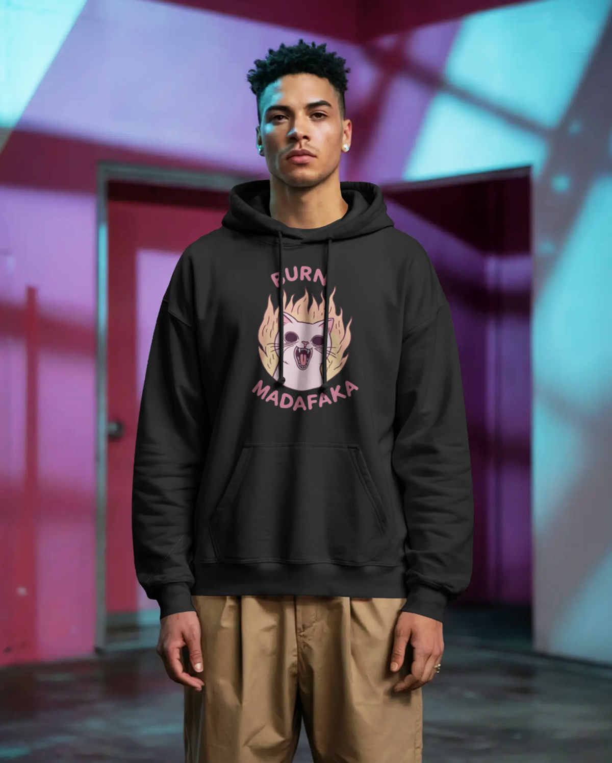 “Burn Madafaka” Graphic Hoodie for Men | Funny Streetwear Hoodie India