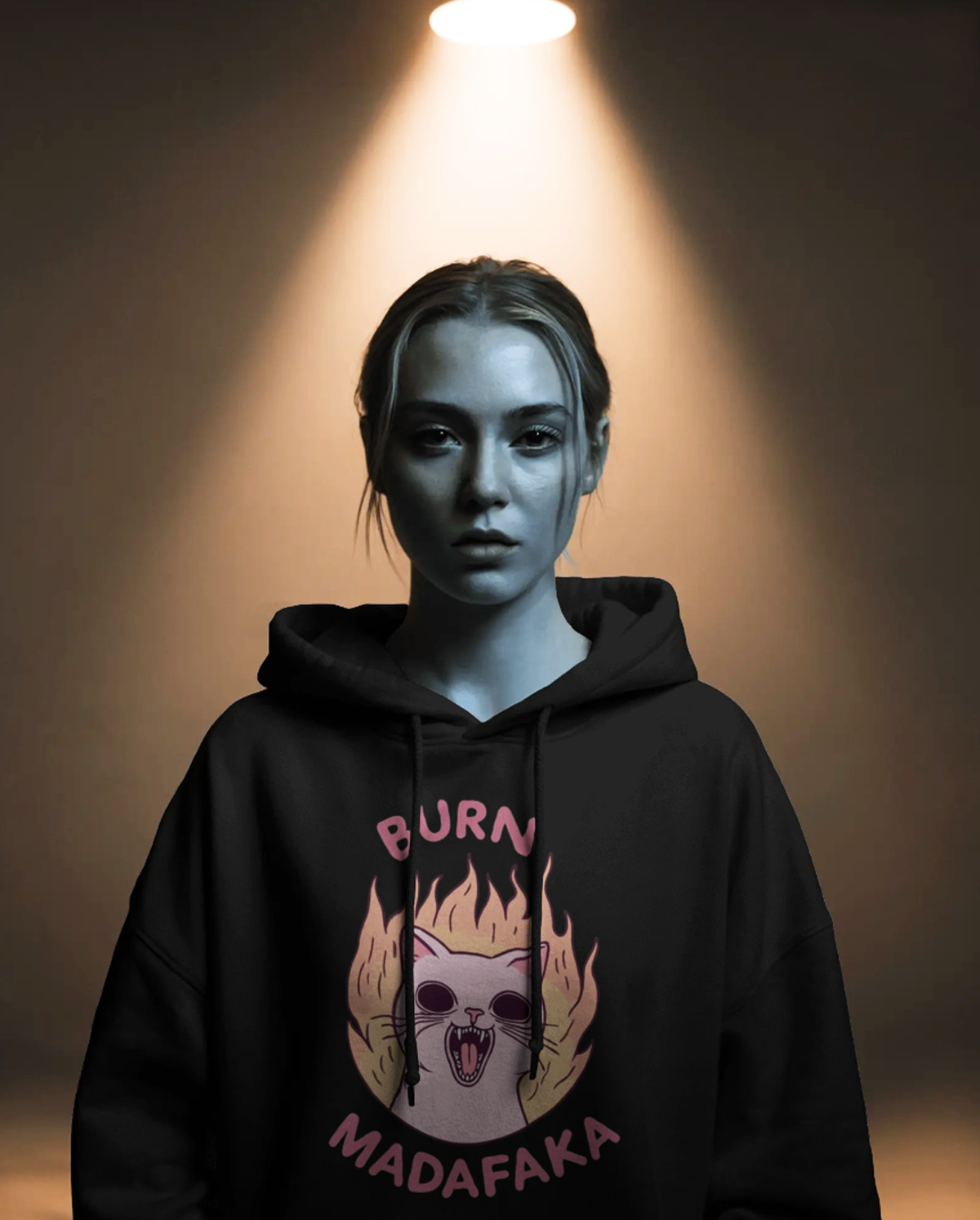 “Burn Madafaka” Graphic Hoodie for Women | Funny Streetwear Hoodie India