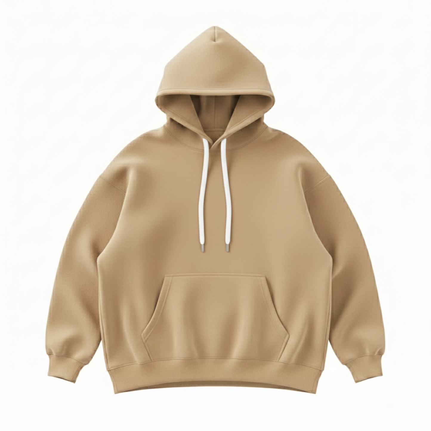 Solid Camel Brown Hoodie for Men | Brown Cotton Streetwear Hoodie India