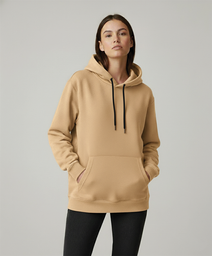 Solid Camel Brown Hoodie for Women | Brown Cotton Hoodie for Girls India