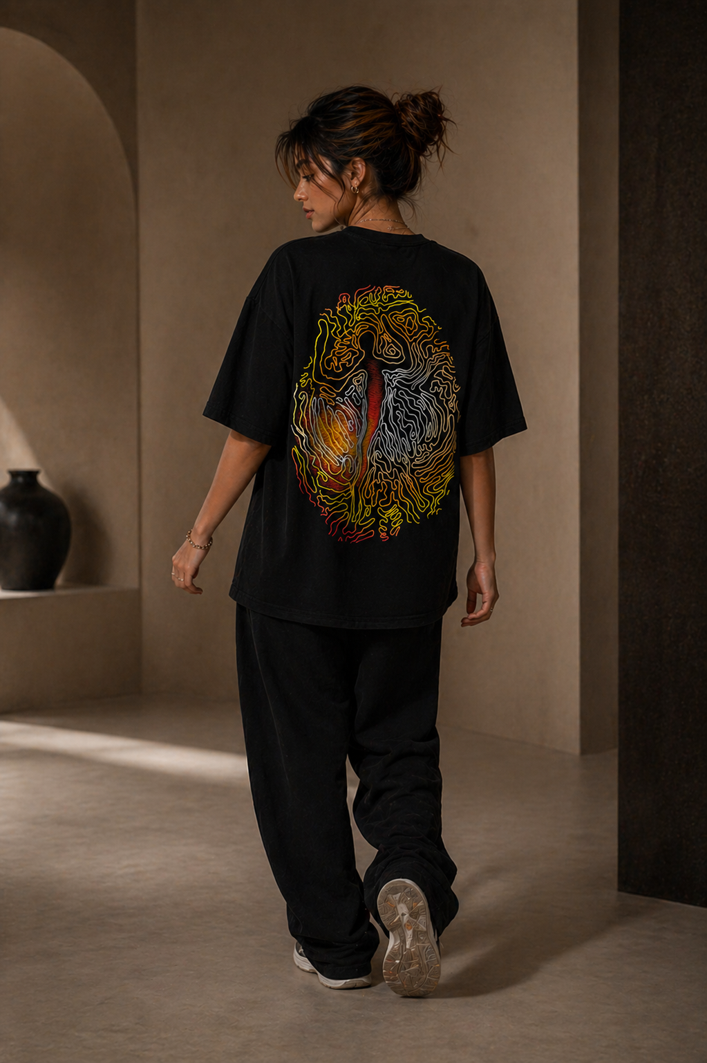 Chaos Oversized T Shirt for Women | Luxury Exclusive Artwork Graphic Oversized T Shirt | Premium Boxy Fit Streetwear Tee