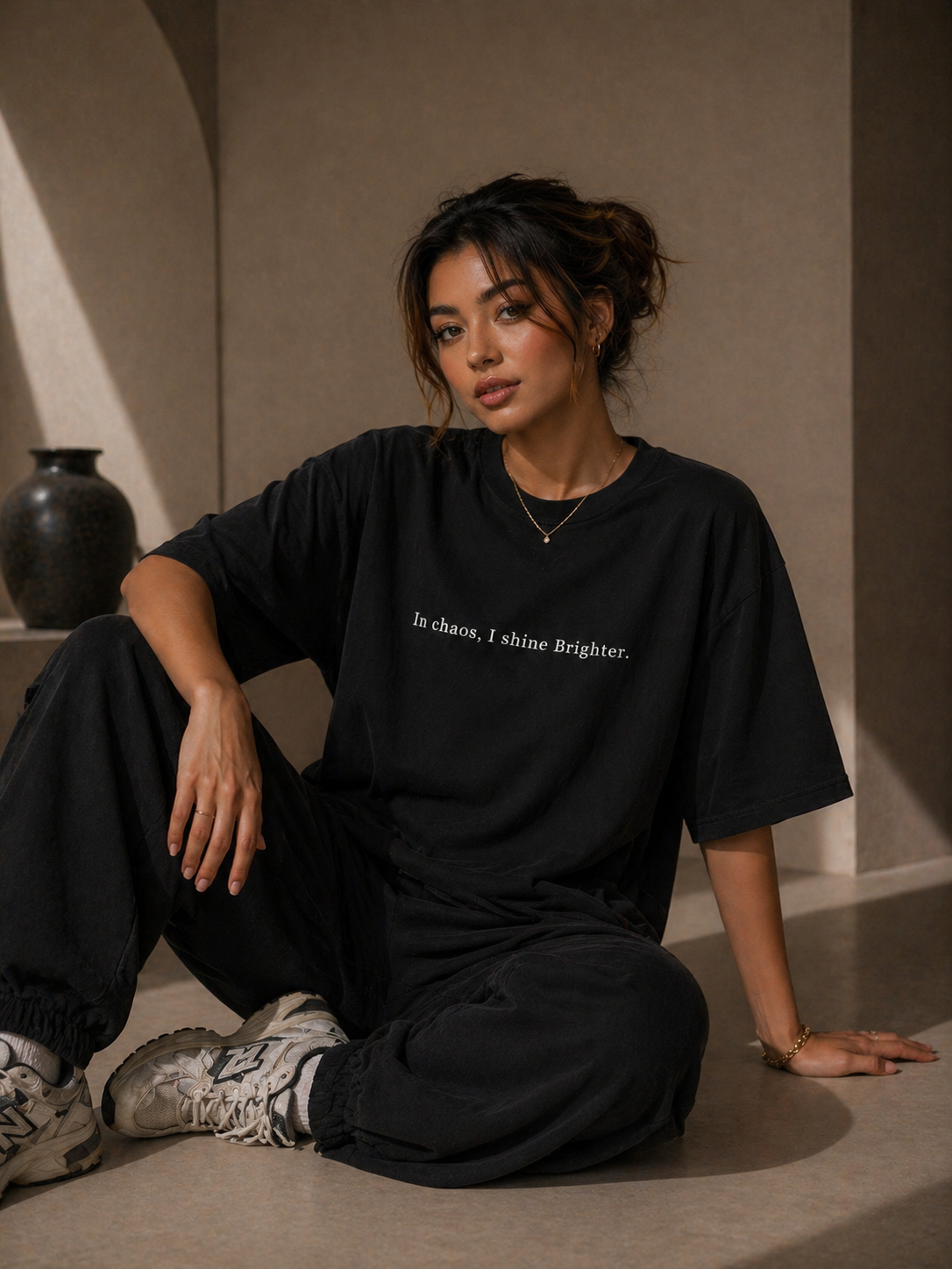 Chaos Oversized T Shirt for Women | Luxury Exclusive Artwork Graphic Oversized T Shirt | Premium Boxy Fit Streetwear Tee