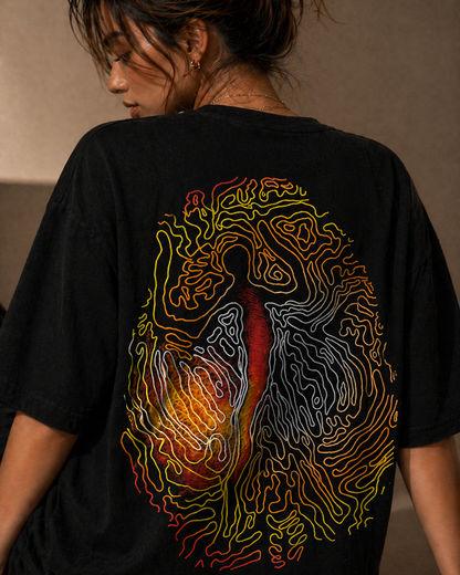 Chaos Oversized T Shirt for Women | Luxury Exclusive Artwork Graphic Oversized T Shirt | Premium Boxy Fit Streetwear Tee