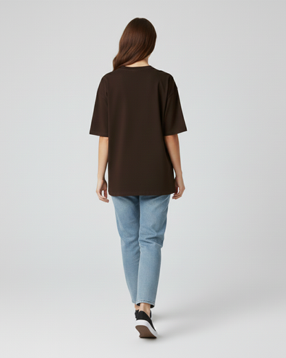 Professional Overthinker Brown Oversized T-Shirt for Women | Funny Oversized T-Shirt
