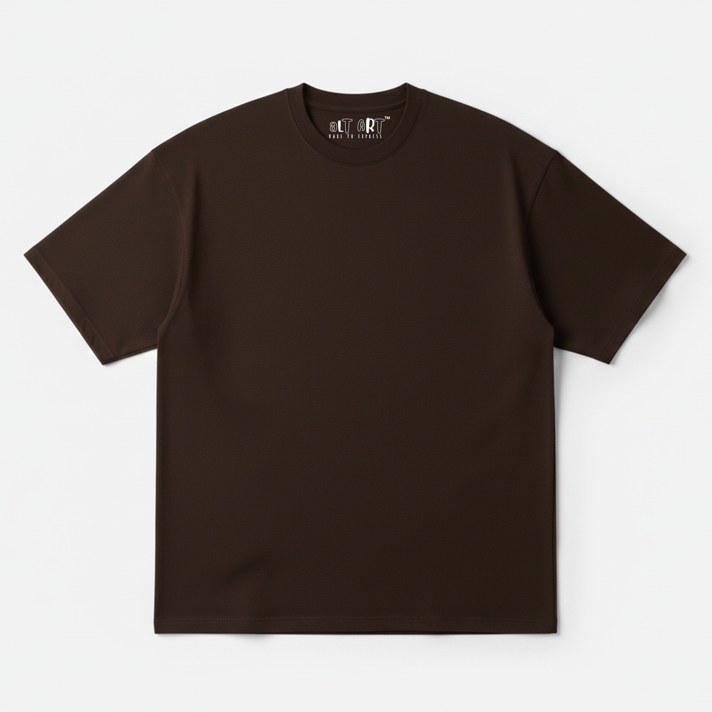 Chocolate Brown Solid Oversized T-Shirt for Women | Premium Heavyweight Cotton | Boxy Fit Solid Tee