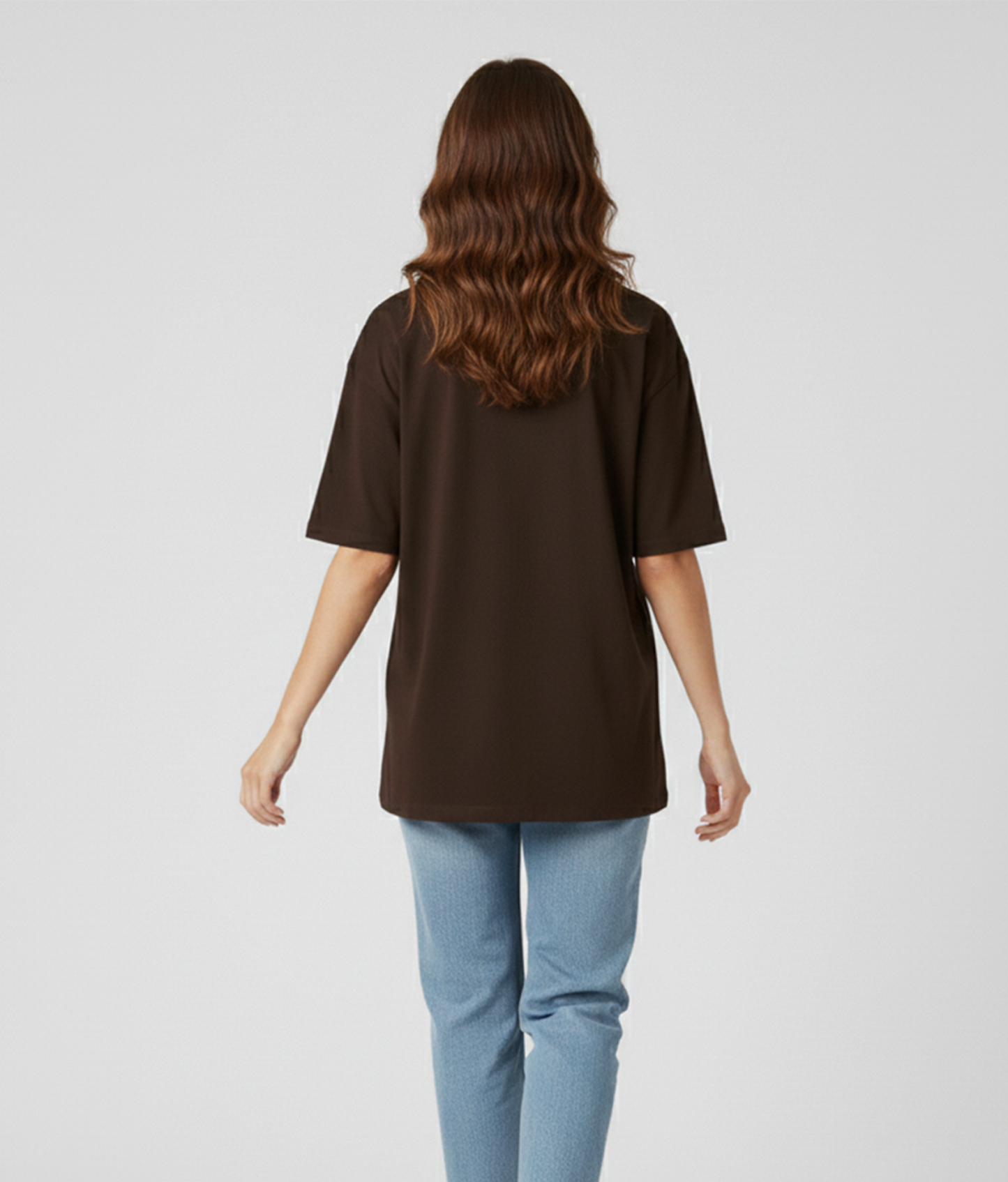 Chocolate Brown Solid Oversized T-Shirt for Women | Premium Heavyweight Cotton | Boxy Fit Solid Tee