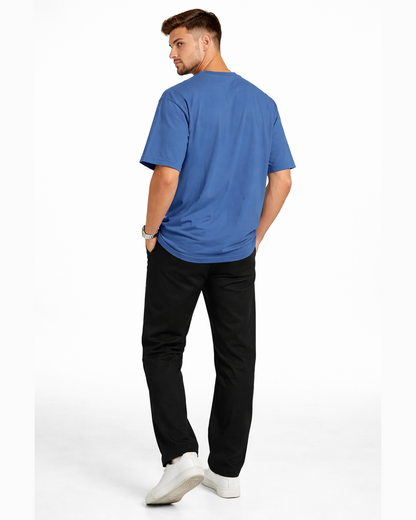 Cityscape Blue Oversized T Shirt for Men | Gothic Urban Graphic Printed Oversized T Shirt | Boxy Fit Premium Cotton Streetwear Tee