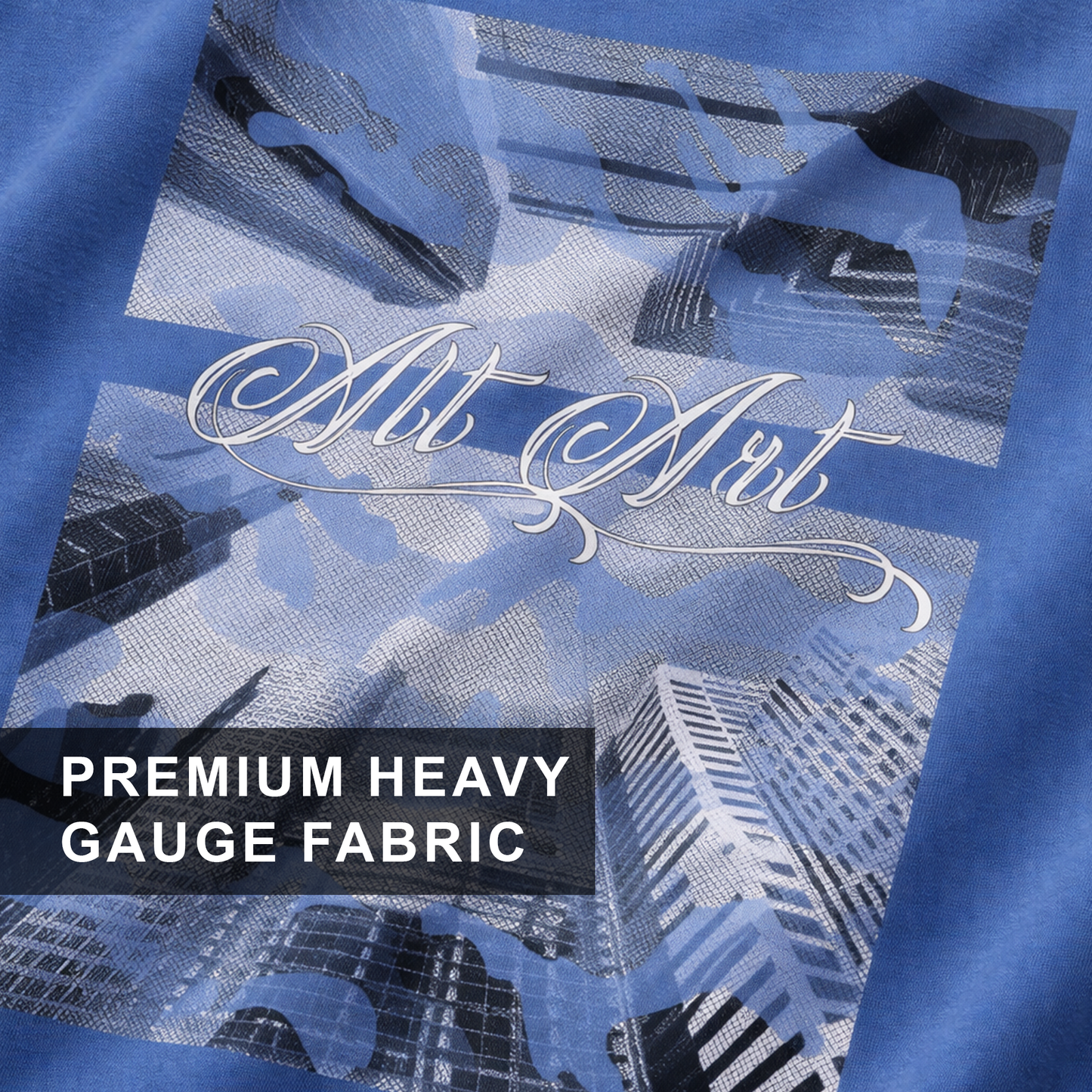 Cityscape Blue Oversized T Shirt for Men | Gothic Urban Graphic Printed Oversized T Shirt | Boxy Fit Premium Cotton Streetwear Tee