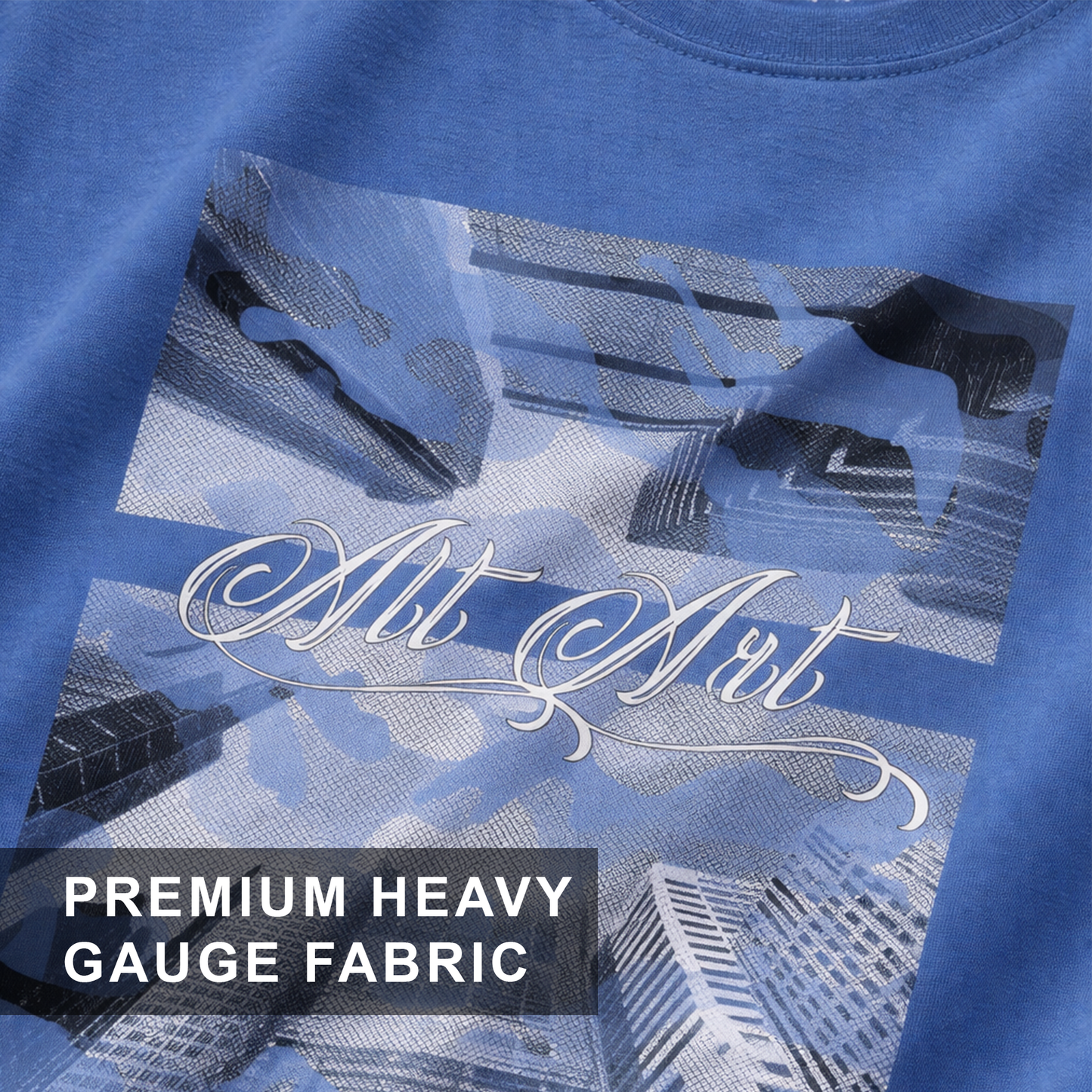 Cityscape Blue Oversized T Shirt for Women | Gothic Urban Graphic Printed Oversized T Shirt | Boxy Fit Premium Streetwear Tee