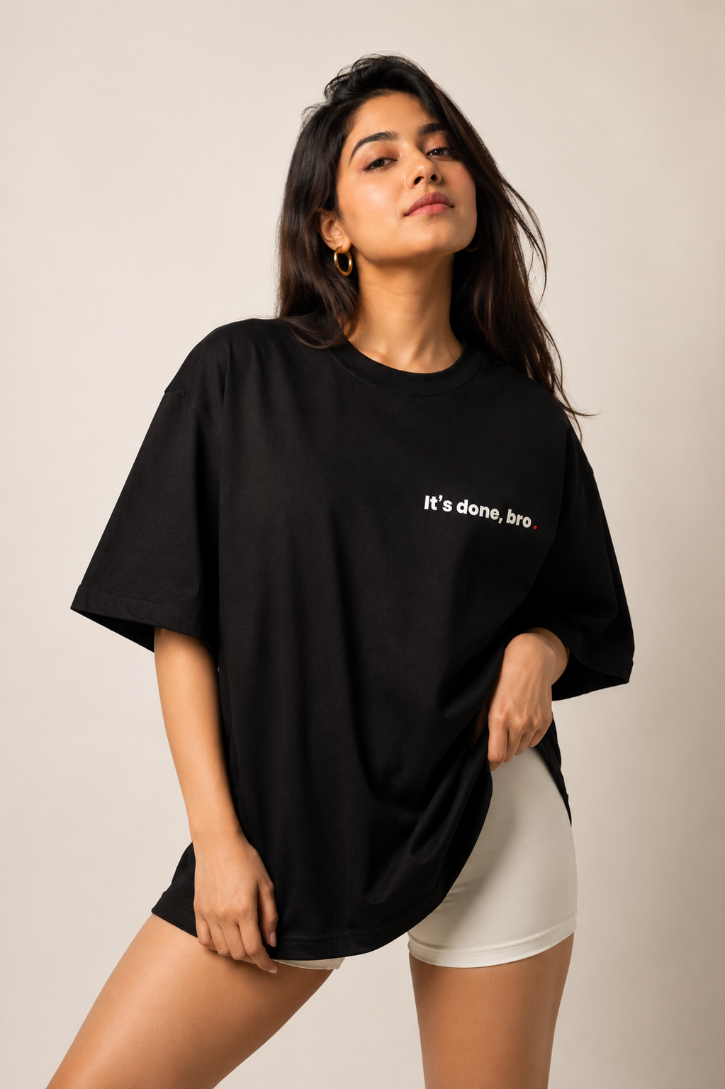 It's Done, Bro Oversized T Shirt for Women | Quote Graphic Printed Oversized T Shirt | Premium Boxy Fit Streetwear Tee