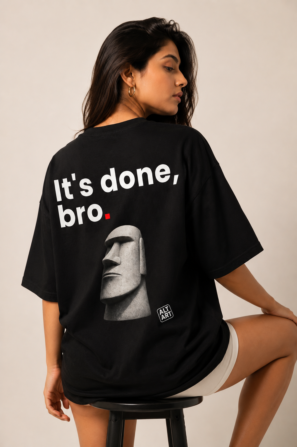 It's Done, Bro Oversized T Shirt for Women | Quote Graphic Printed Oversized T Shirt | Premium Boxy Fit Streetwear Tee