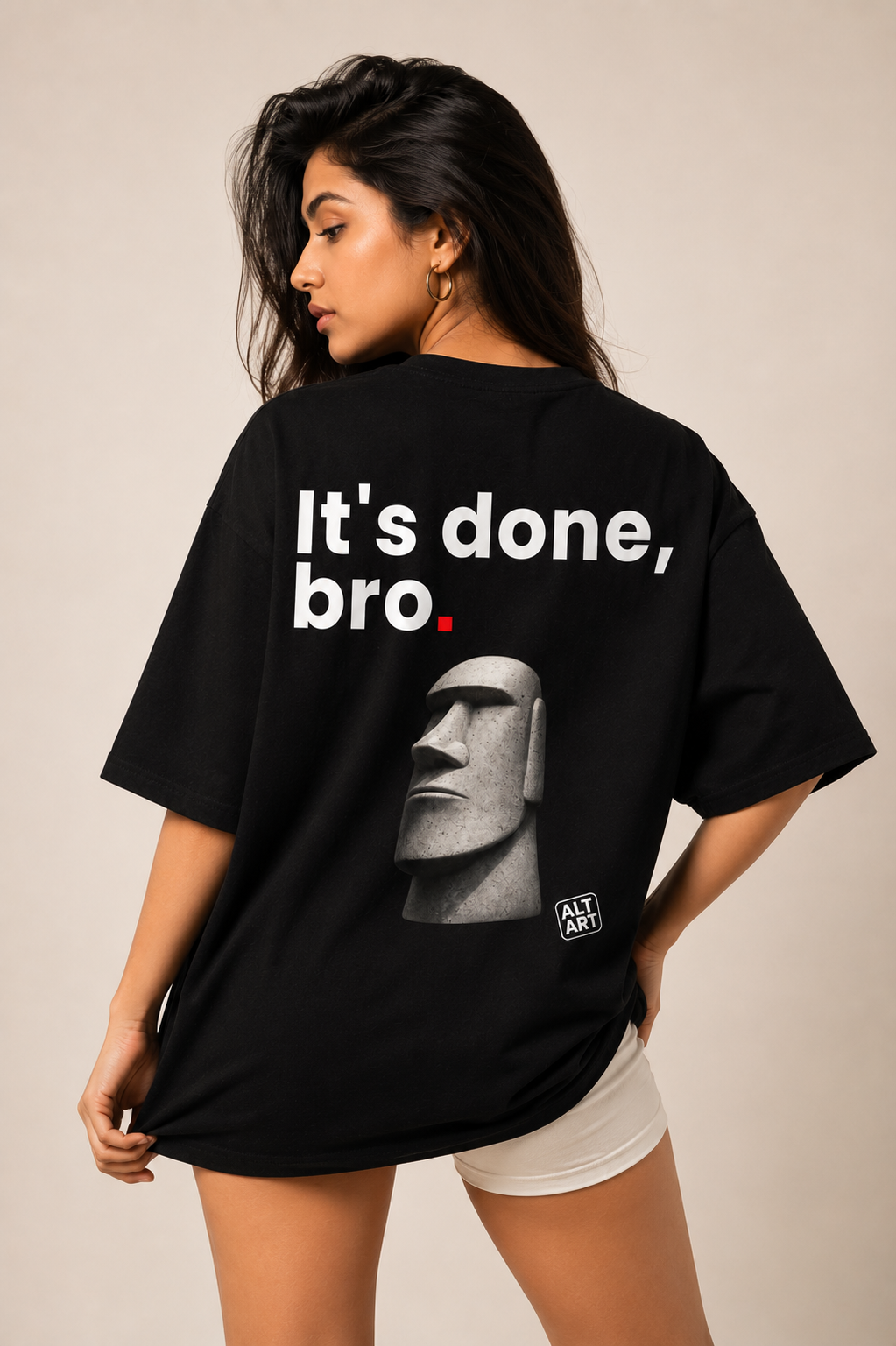 It's Done, Bro Oversized T Shirt for Women | Quote Graphic Printed Oversized T Shirt | Premium Boxy Fit Streetwear Tee