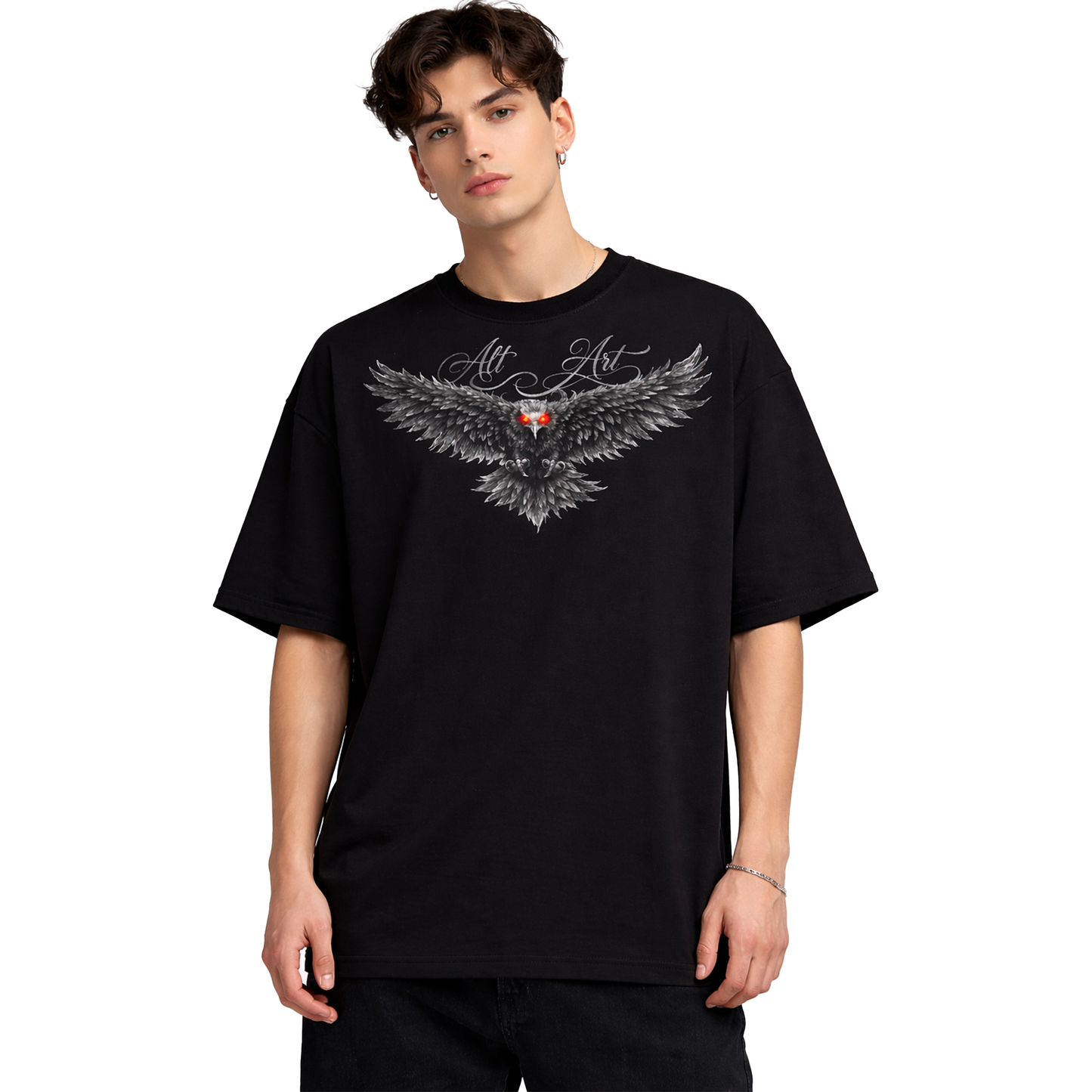 Eagle Graphic Oversized T-Shirt for Men | Premium Cotton Streetwear Tee