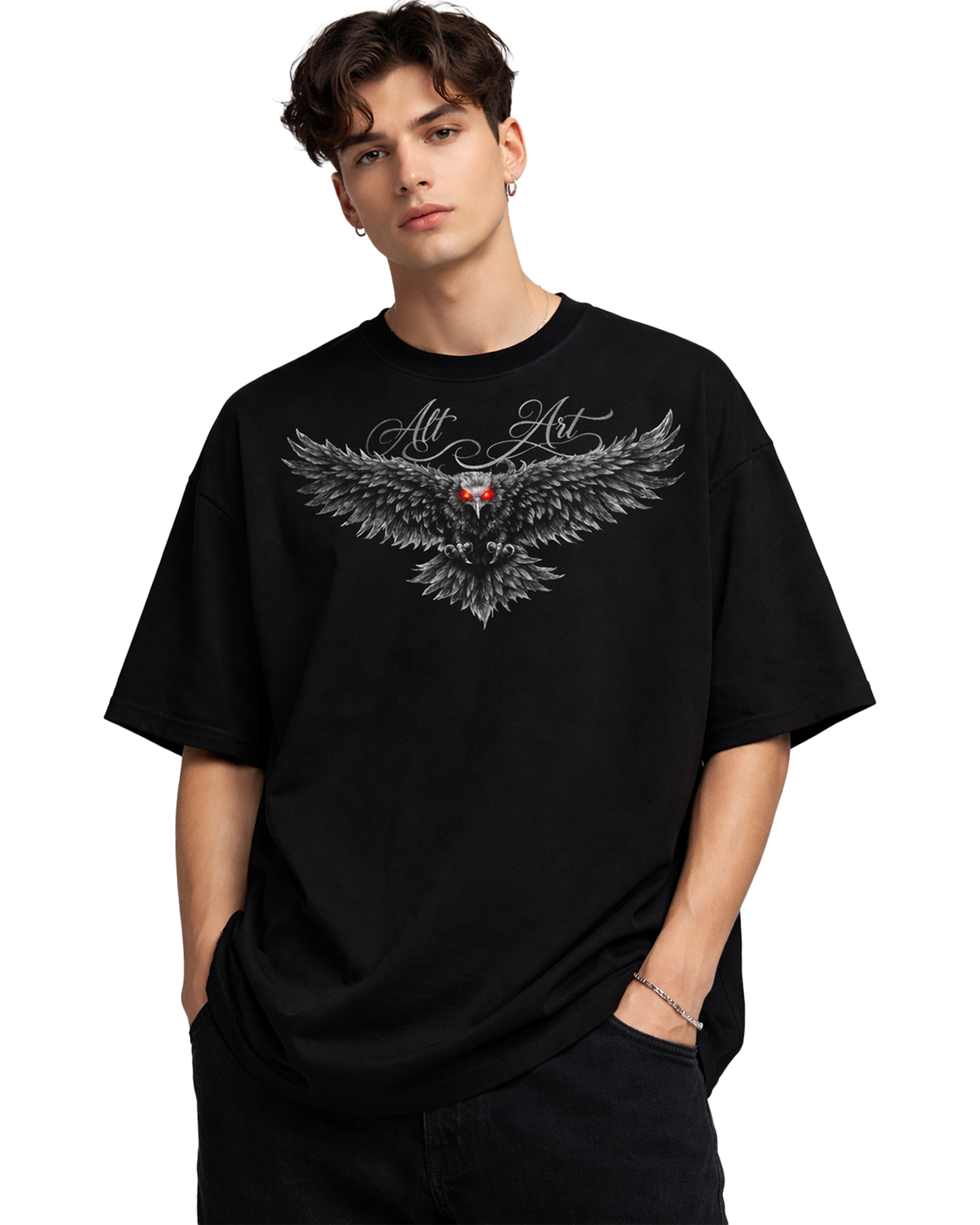 Eagle Graphic Oversized T-Shirt for Men | Premium Cotton Streetwear Tee
